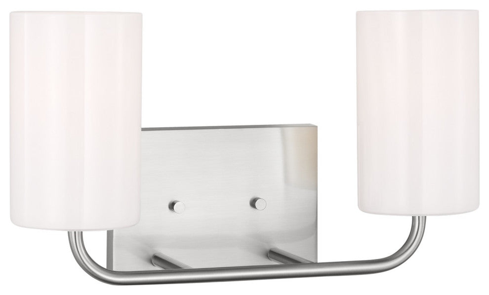 Rhett 2-Light Vanity, Brushed Steel