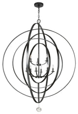 Luna 9 Light Matte Black Chandelier