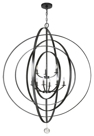 Luna 9 Light Matte Black Chandelier