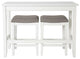 49" Three Piece White Rectangular Wood Bar Table With Stools
