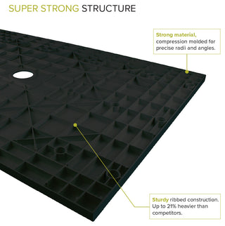 Transolid 60-in L x 39.4-in W Zero Threshold Center Drain Shower Base, Black