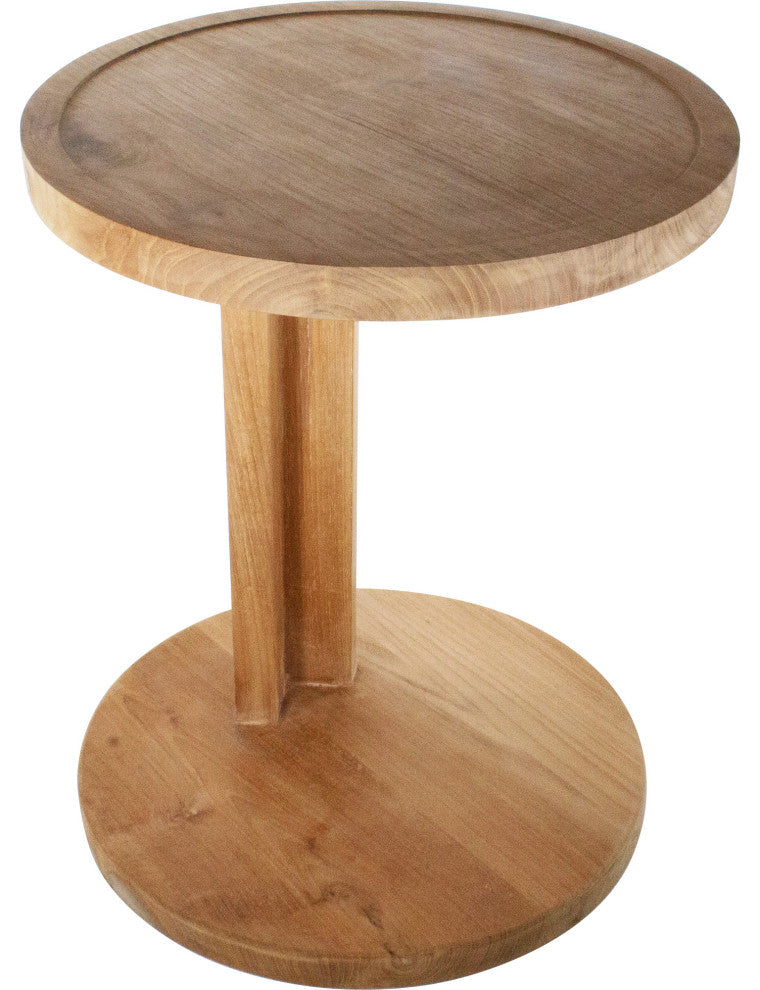 Nordic Style Teak Cabo Natural C Shaped Side Table
