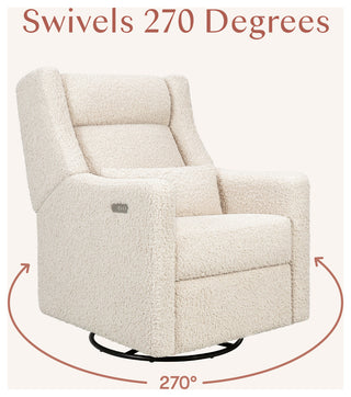 Kiwi Plus Power Glider Recliner w/ Power Headrest, Almond Teddy Loop