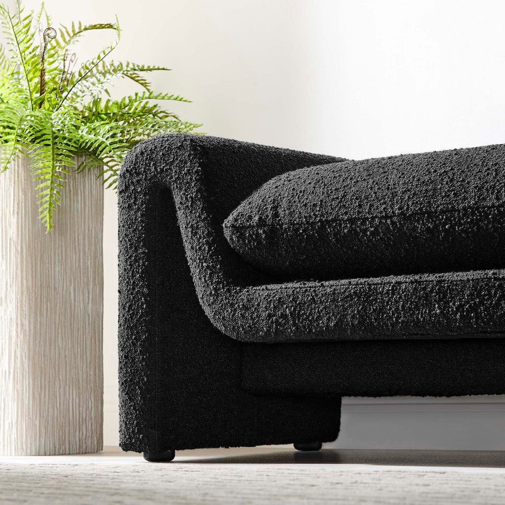 MODWAY Waverly Boucle Fabric Bench