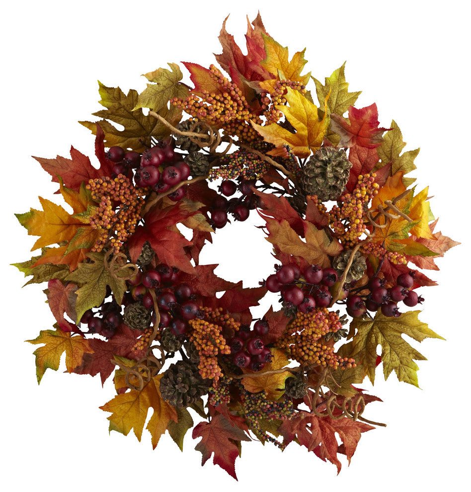 24" Maple and Berry Wreath