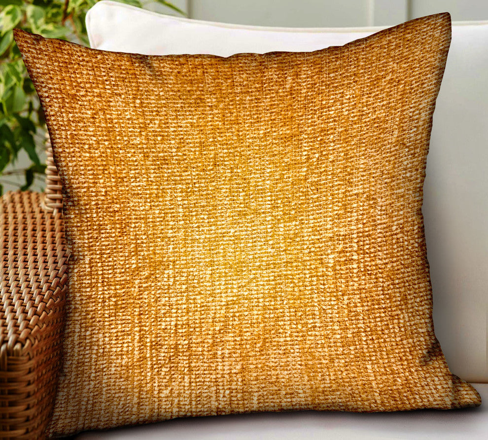 Plutus Honey Lust Brown Solid Luxury Outdoor/Indoor Throw Pillow, 20"x20"
