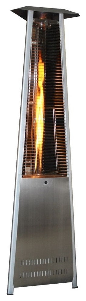 Triangle Variable Flame Patio Heater, Stainless Steel Finish