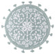 Cambridge Round Tufted Bath Mat With Tassels, Arctic/White