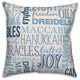 Hanukkah Word Pattern 16"x16" Throw Pillow Cover
