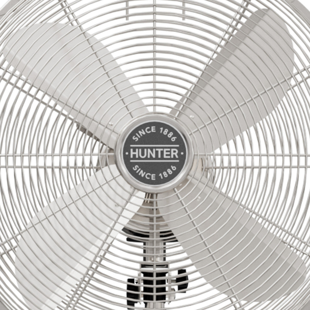 Hunter Classic Brushed Nickel 4-Blade Oscillating 3-speed Standing Fan