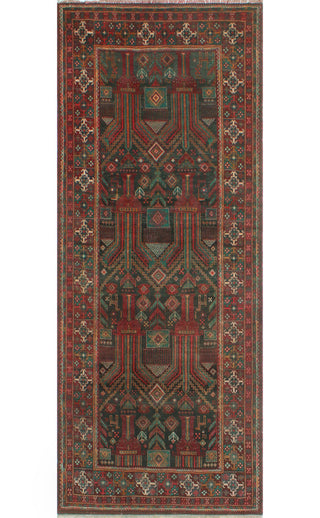 Fine Vintage Distressed Jemila Charcoal/Burgundy Runner, 3'7x8'11