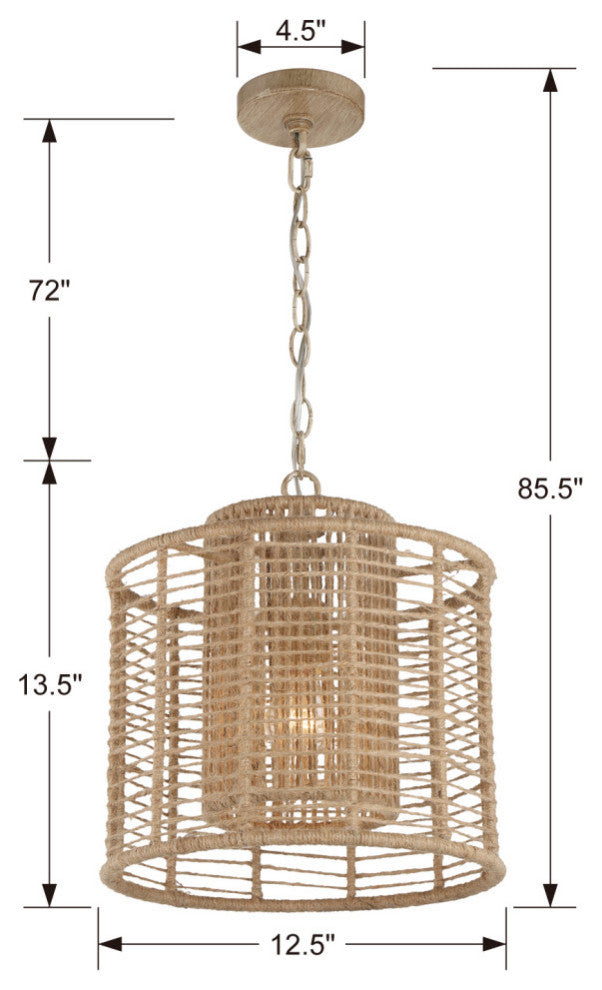 Jayna One Light Pendant in Burnished Silver