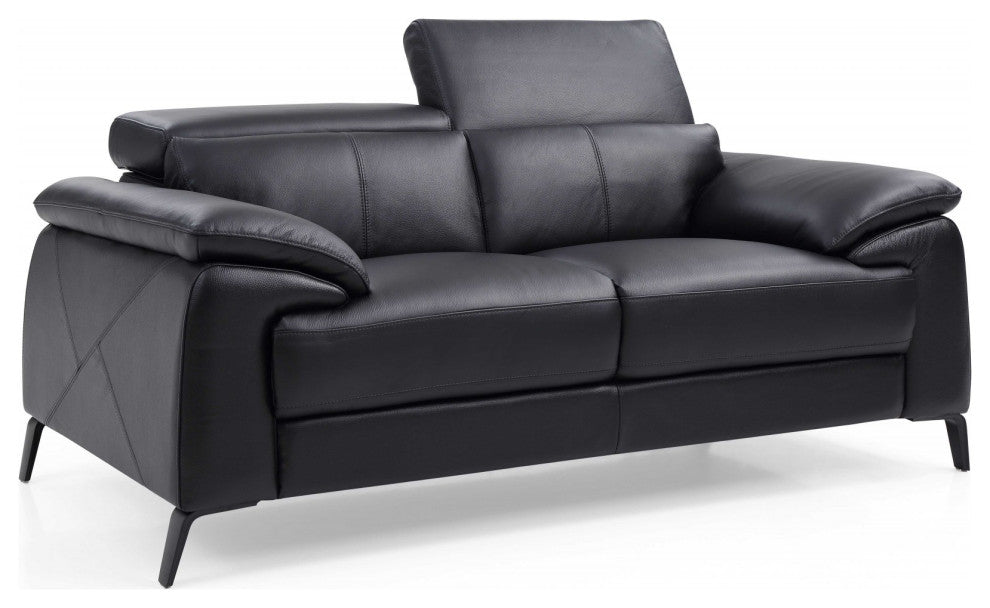 68" X 43" X 39" Black Stainless Steel Love Seat