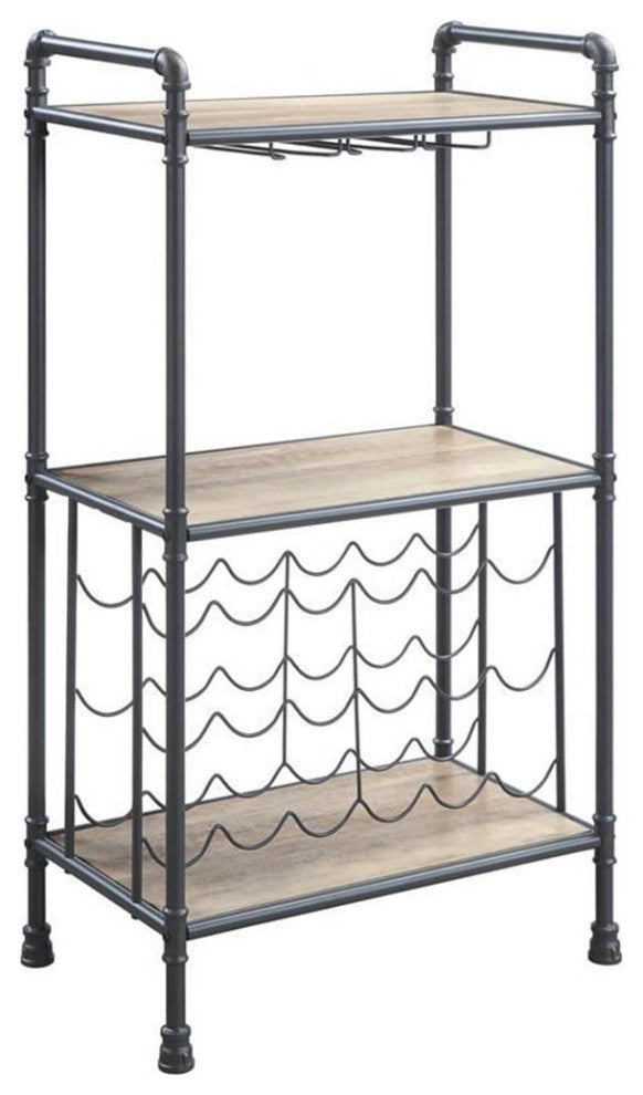 Ac00364, Wine Rack, Antique Oak & Sandy Gray Finish, Brantley