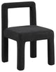 Courtney Boucle Fabric Upholstered Armless Dining Chair, Set of 2, Black