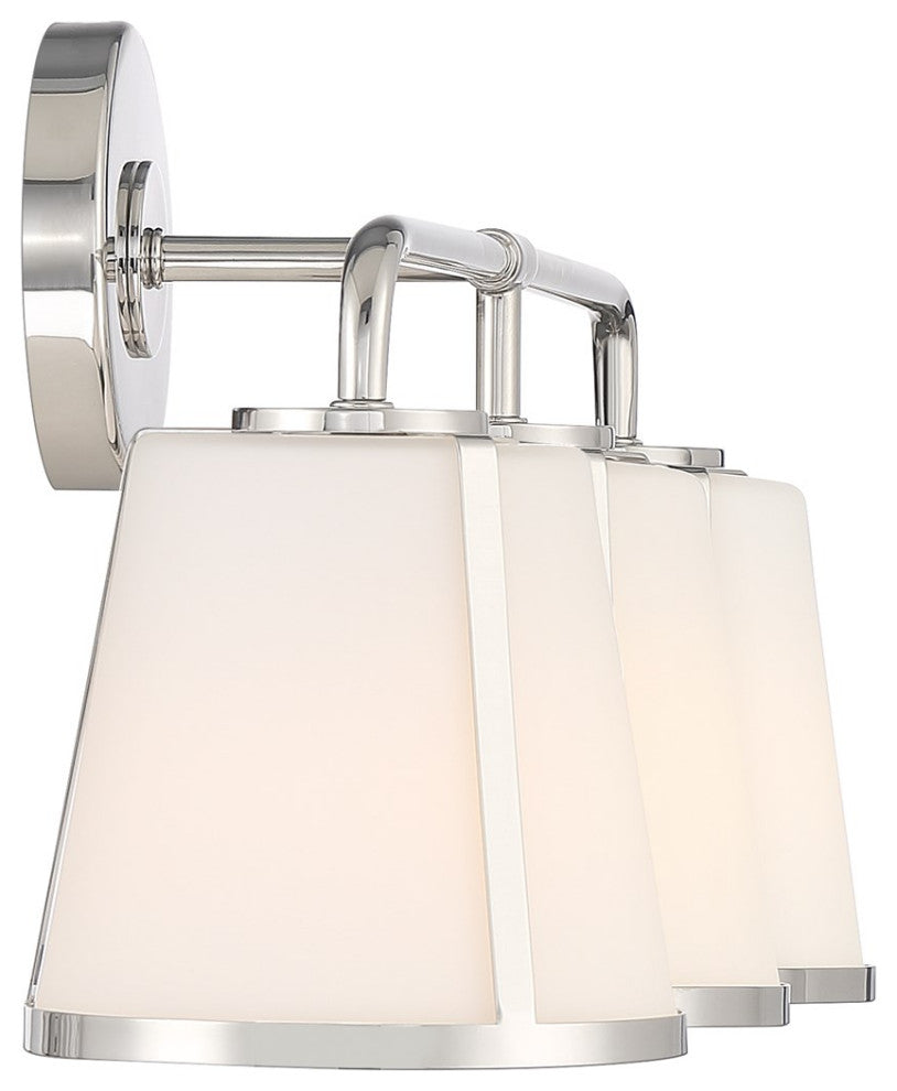 Crystorama Fulton 3 Light Bath Vanity FUL-913-PN, Polished Nickel