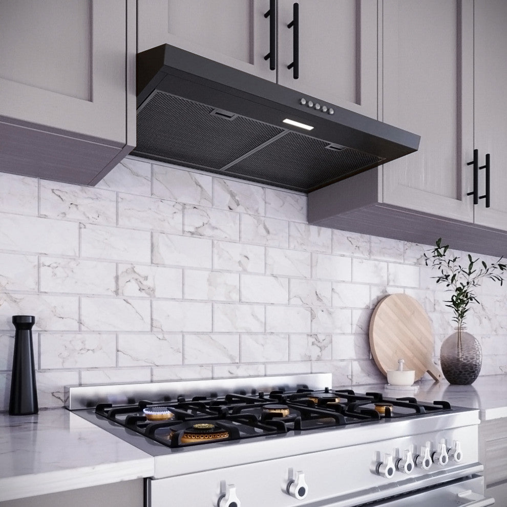 Streamline 30" Castellaro Ductless Undermount Range Hood, Grit Black