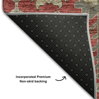 Premium Machine Washable Mayfield AMF697 Red 1'8" x 2'6" Rug