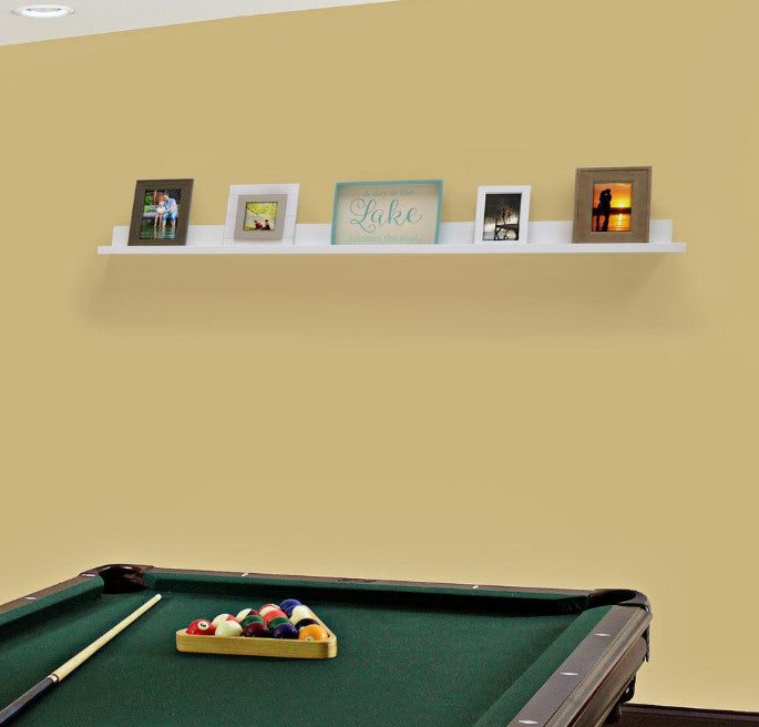 InPlace Picture Ledge Shelf, White, 72"x4"x3.5"