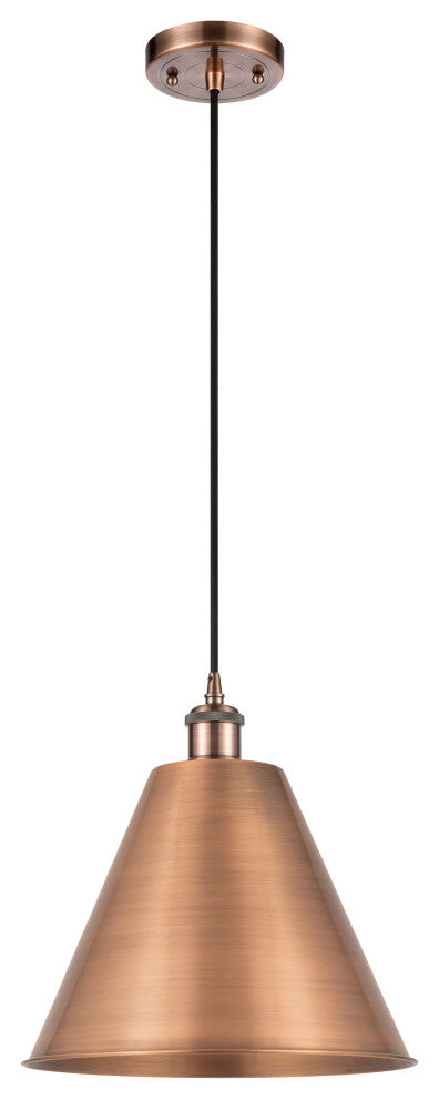 Ballston Cone Mini Pendant, Antique Copper, Matte Black