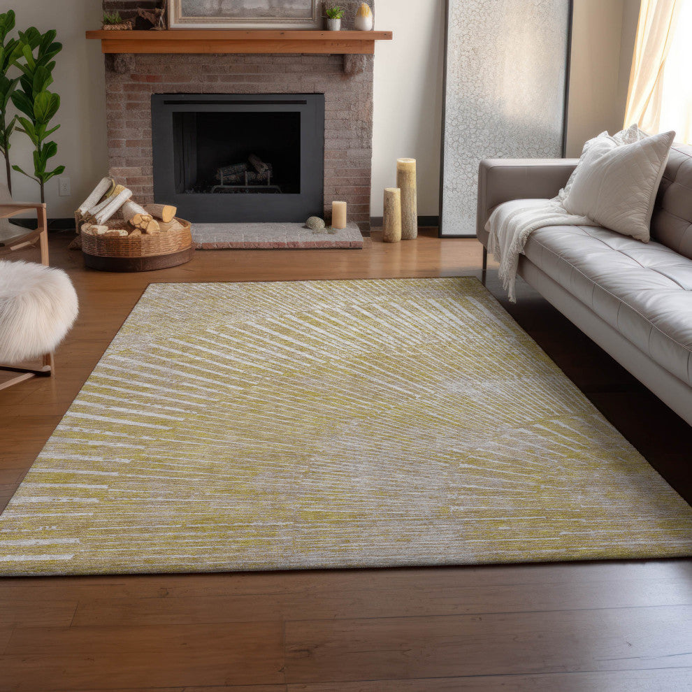 Premium Machine Washable Mayfield AMF542 Wheat 9' x 12' Rug