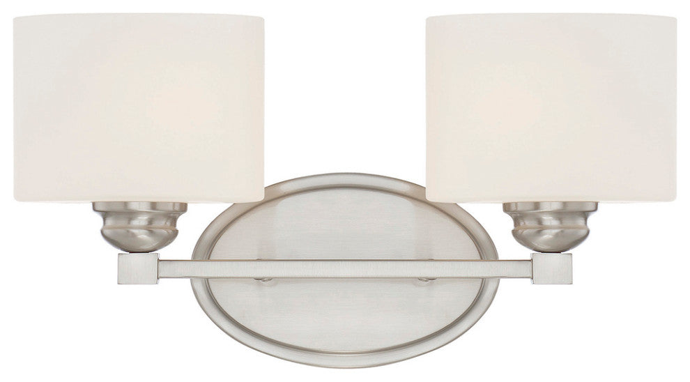 Kane 2-Light Bath Vanity Fixture Vanity, Satin Nickel