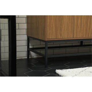 Elegant Decor Eugene 60" Aluminum Alloy Iron Double Bathroom Vanity in Walnut