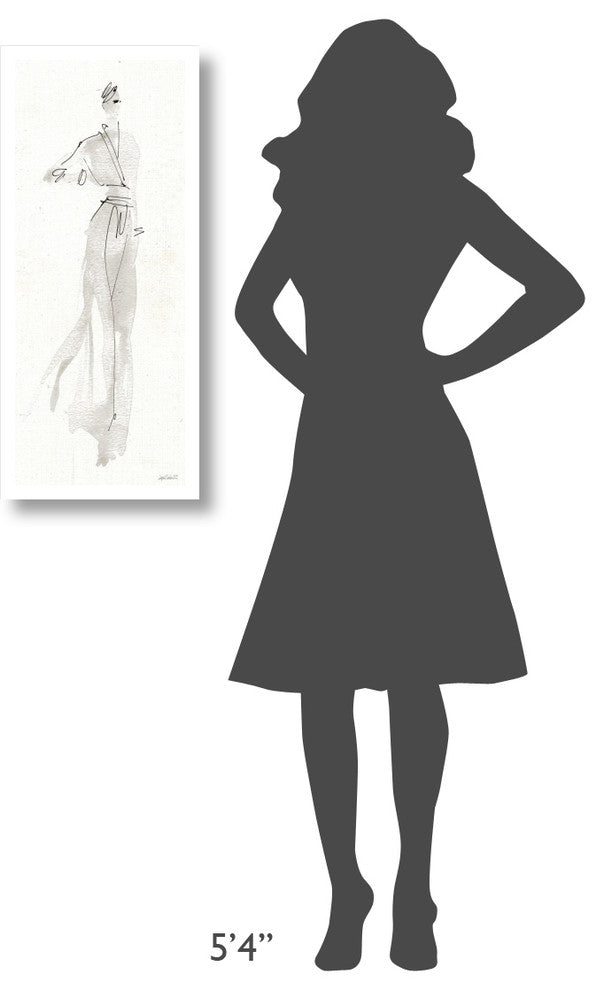 "La Fashion IV Gray" Digital Paper Print by Anne Tavoletti, 14"x32"