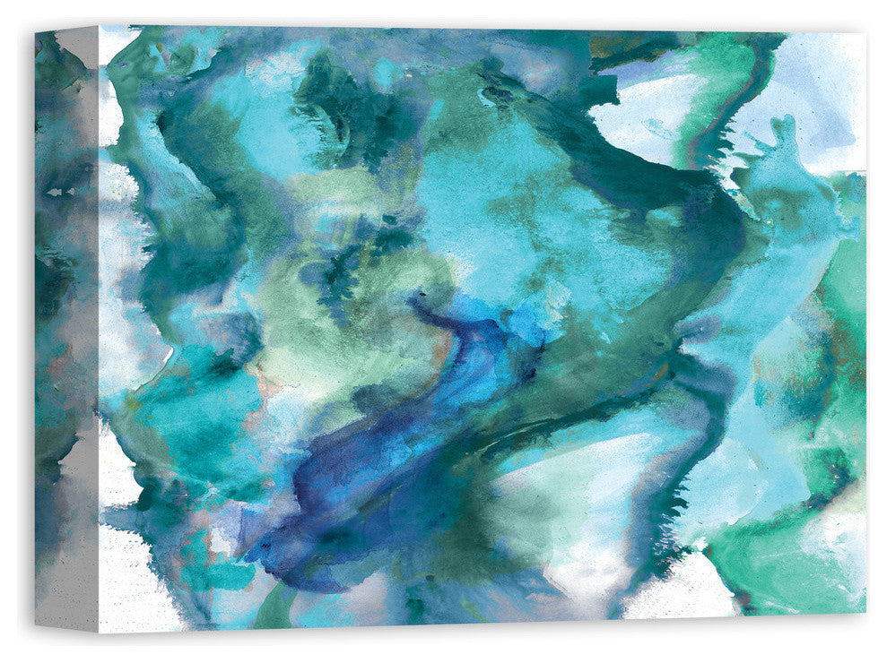 Watercolor Waves Canvas Wall Art, 16"x12", Unframed