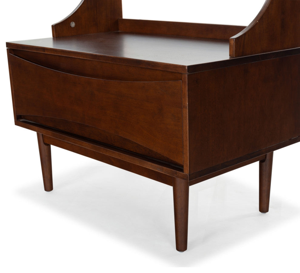 Safavieh Couture Pitta Wood 1 Drawer Hall Tree, Walnut/Gold
