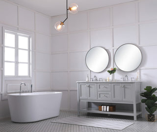 Home Living 60" Double Sink Bathroom Vanity Set, Gray