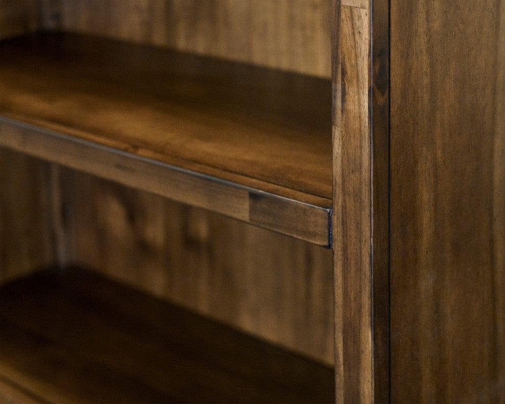 Traditional Wood Open Bookcase Office Fully Assembled Brown