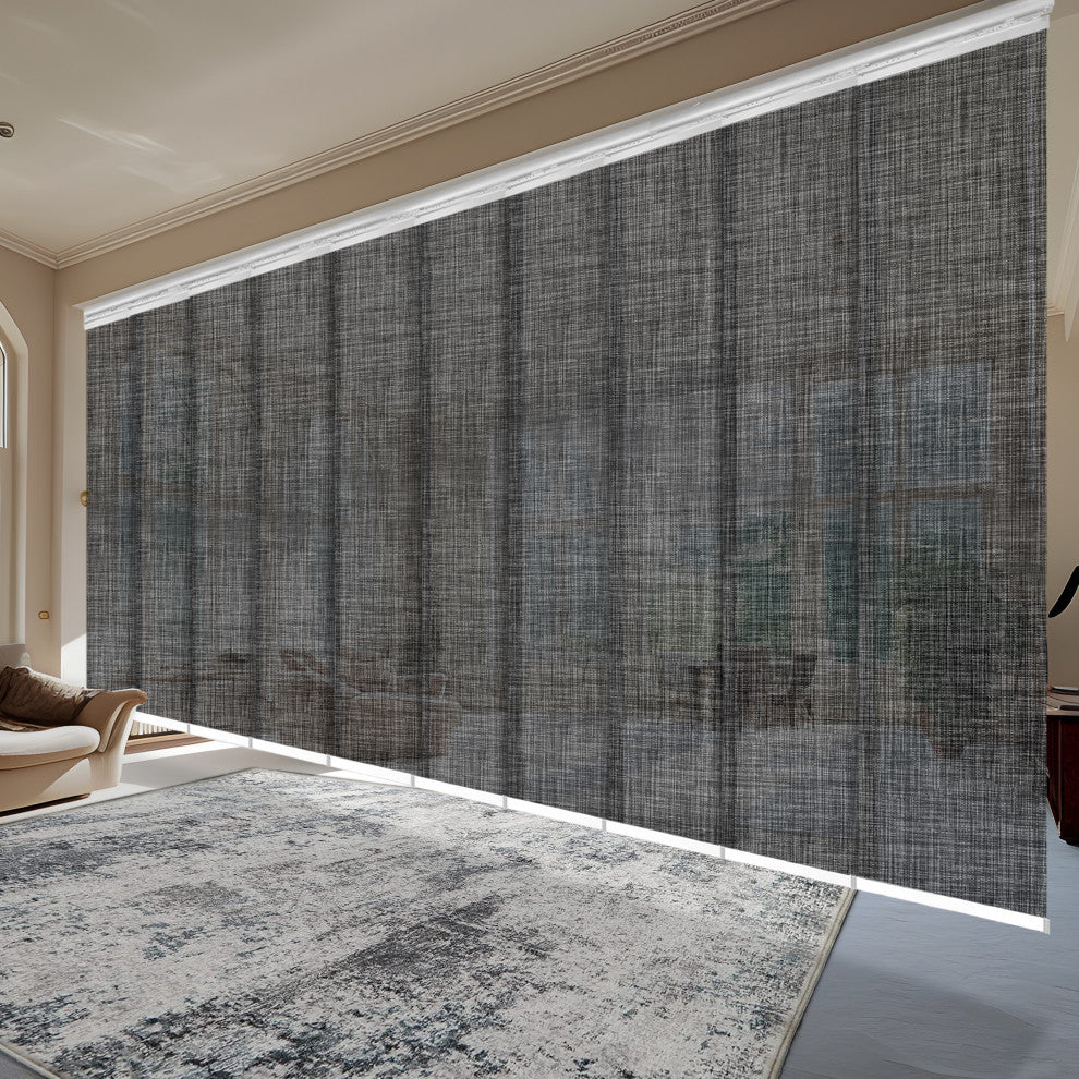 Lizbeth 10-Panel Track Extendable Vertical Blinds 120-218"W