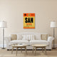 "SAN San Diego Luggage Tag 1" Fine Art Print