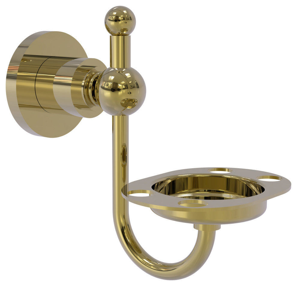 Astor Place Tumbler and Toothbrush Holder, Unlacquered Brass