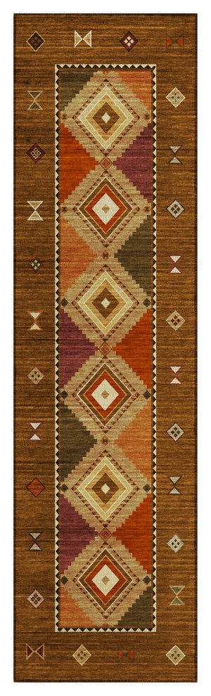 Indoor/Outdoor Phoenix PH2 Walnut Machine Washable 2'3" x 7'6" Runner Rug