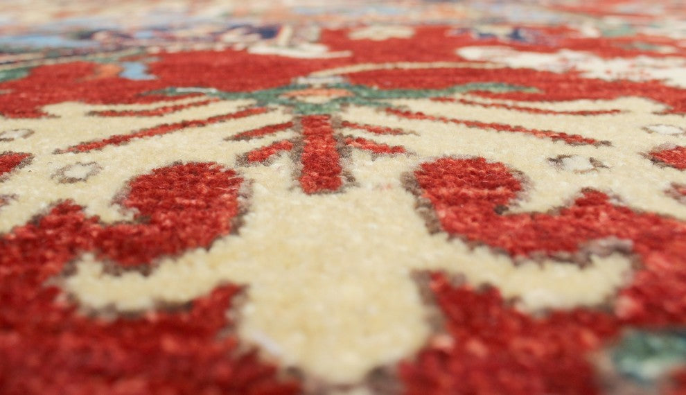 Aria Heriz Moursal Rust/Blue Rug, 9'10x13'10