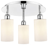 Clymer-3 Light 16" Flush Mount-Polished Chrome, Matte White Glass Shade