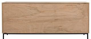 Walnut Herringbone Sideboard With Steel Base