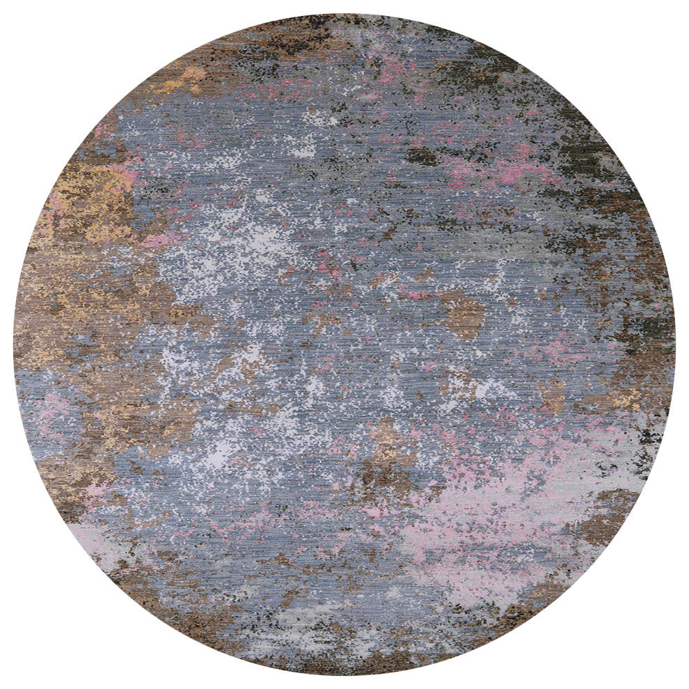 Ahgly Company Indoor Round Mid-Century Modern Area Rugs, 7' Round