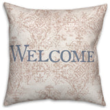 Welcome Peach Pattern Pillow 18x18 Spun Poly Pillow