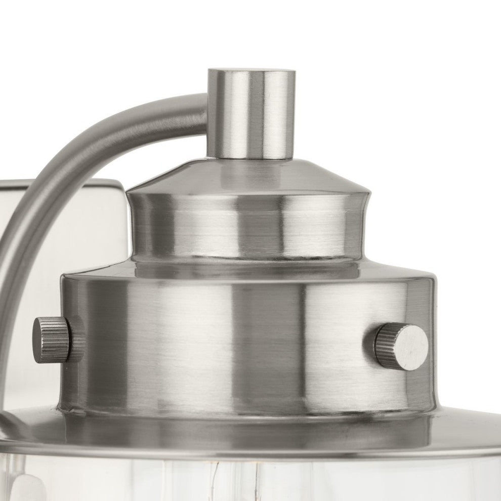 Northlake Collection Three-Light Brushed Nickel Clear Glass Bath Light