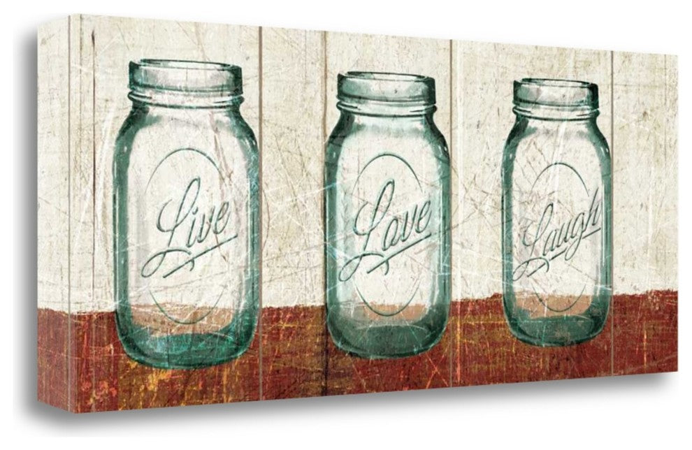 "Flea Market Mason Jars Panel II Table" By Wild Apple, Gallery Wrap Canvas