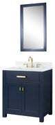 Madison 30" Single Carrara Marble Vanity In Monarch Blue, Vanity F2-0012-06-Tl F