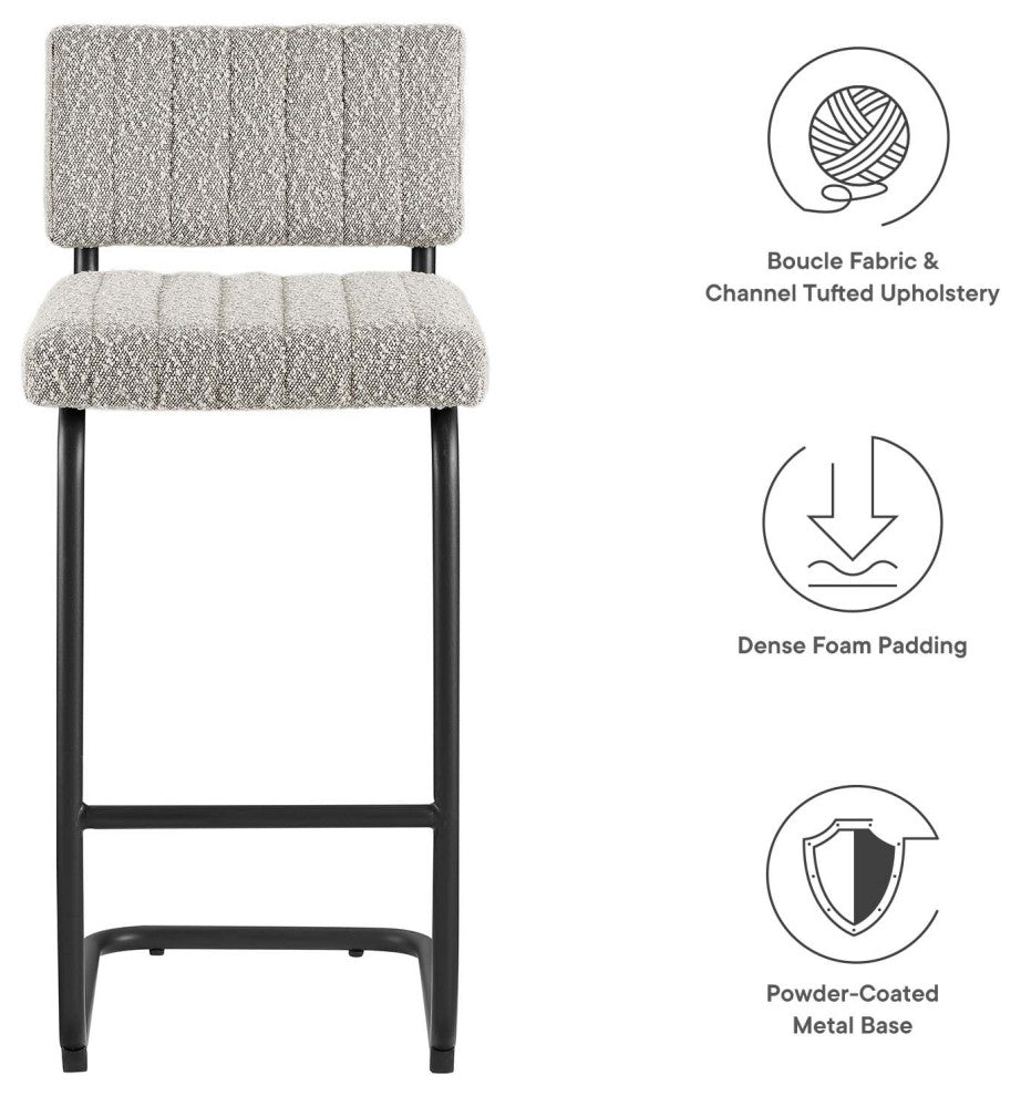 Parity Boucle Counter Stools, Set of 2, Black Taupe
