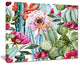 "Cactus Pattern Watercolor" Floral Digital Art Canvas Print