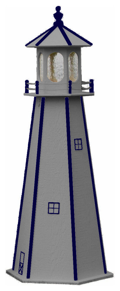 Standard Lighthouse, Dawn Gray & Navy Blue, 6 Foot, Standard Lighting