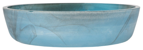 Eden Bath EB_GS51 Blue Mist Flat Bottom Glass Vessel Sink