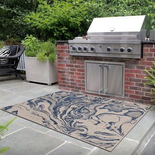 Abstract Oasis Indoor Outdoor Rug, 5'3"x7'