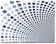 Blue Square Pixel Mosaic Illustration, Abstract Wall Art Canvas, 36x28, 3 Panels